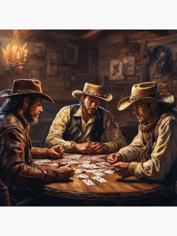 Thumbnail 2 of 2, Postcard, Cowboy's playing Cards designed and sold by LenCarol.
