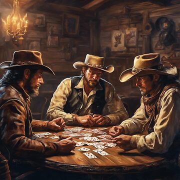 Artwork thumbnail, Cowboy's playing Cards by LenCarol