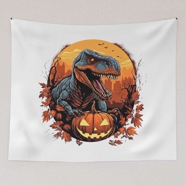 Item preview, Dinosaurs And Pumpkins Halloween  | Whimsical Autumn and Halloween Delights Collection designed and sold by Ali Doodles.