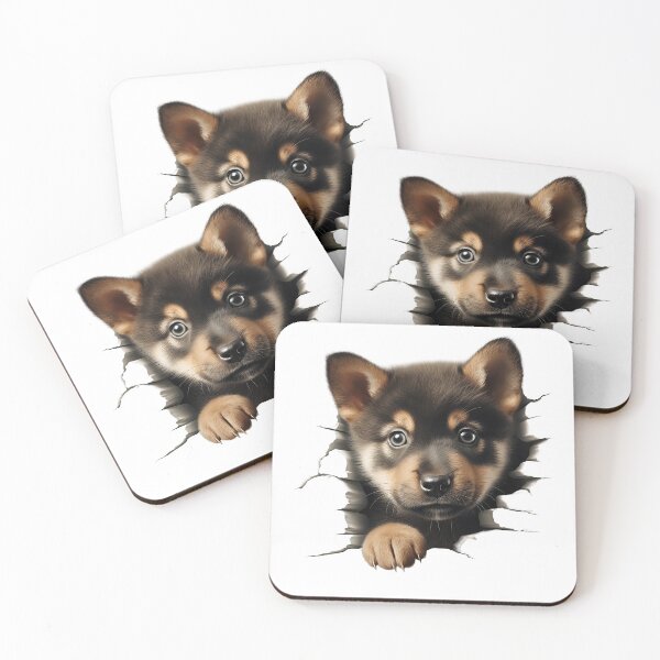 Item preview, Shiba Dogs breed Popping Out of The Wall #2 designed and sold by DogDigiArt.