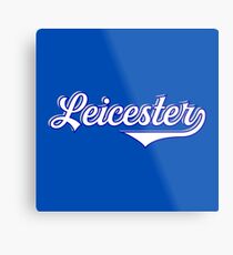 Leicester England - Vintage Sports Typography Metal Print