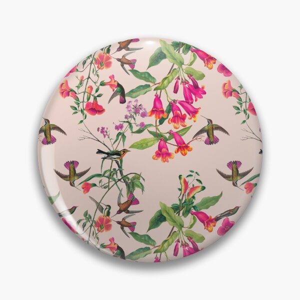 Item preview, Vintage Hummingbirds and Flowers designed and sold by OwnDesignOnline.