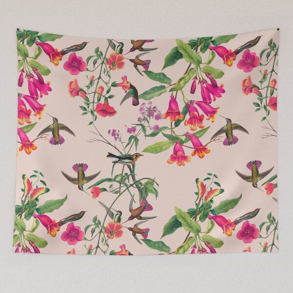Item preview, Vintage Hummingbirds and Flowers designed and sold by OwnDesignOnline.