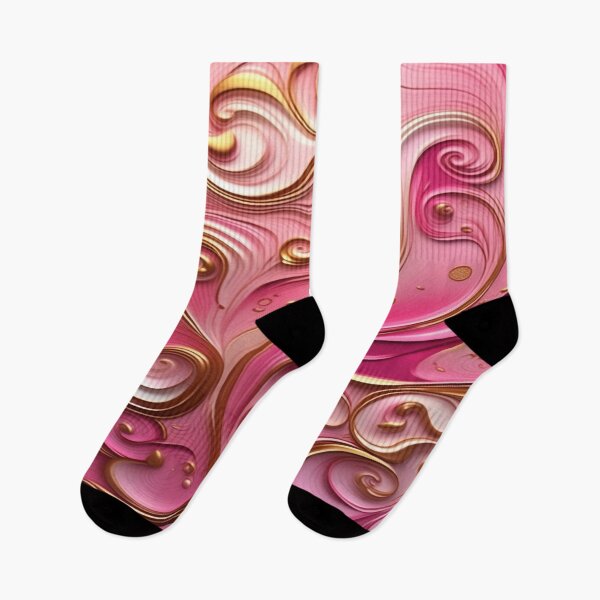 Item preview, Abstract Dark and Light Pink Marble Swirls with Veins of Gold designed and sold by BirdsnStuff.