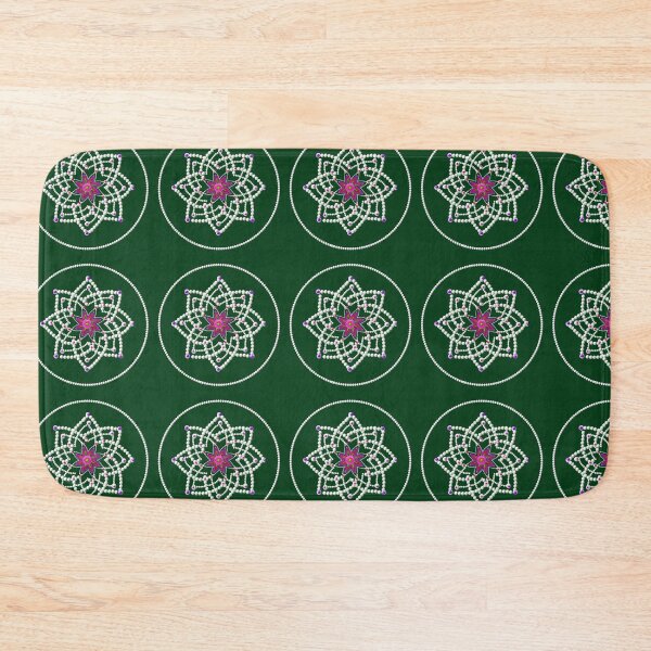 Item preview, Hridaya kamalam kolam/muggu/Rangoli Green Background designed and sold by ShreecreatE.