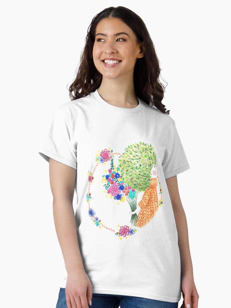 Aperçu 2 sur 7. T-shirt classique avec l'œuvre Petite Pousse créée et vendue par luna2810.