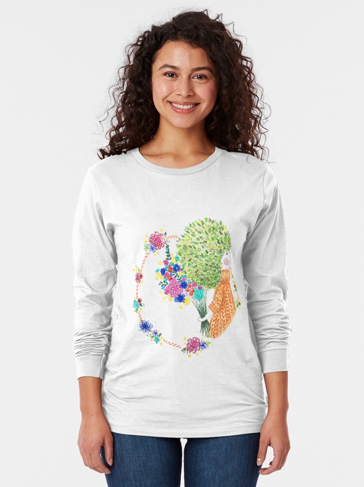 Aperçu 2 sur 5. T-shirt manches longues avec l'œuvre Petite Pousse créée et vendue par luna2810.