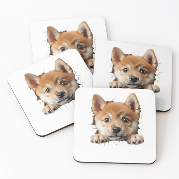 Item preview, Shiba Dogs breed Popping Out of The Wall #4 designed and sold by DogDigiArt.
