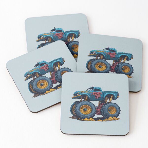 Item preview, Monster truck with big wheelies on a dirt track designed and sold by davidbomel-Art.