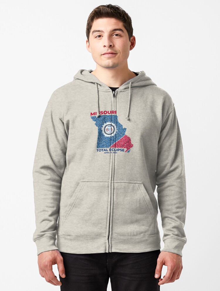 Thumbnail 1 of 5, Zipped Hoodie, Missouri 2024 Total Eclipse designed and sold by Eclipse2024.