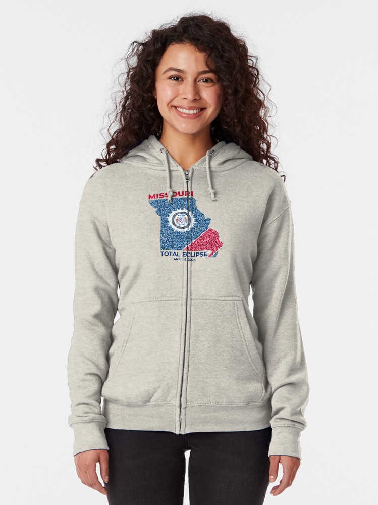 Thumbnail 2 of 5, Zipped Hoodie, Missouri 2024 Total Eclipse designed and sold by Eclipse2024.