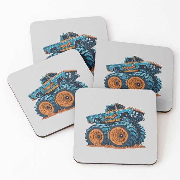 Item preview, Monster truck with big wheelies on a dirt track designed and sold by davidbomel-Art.