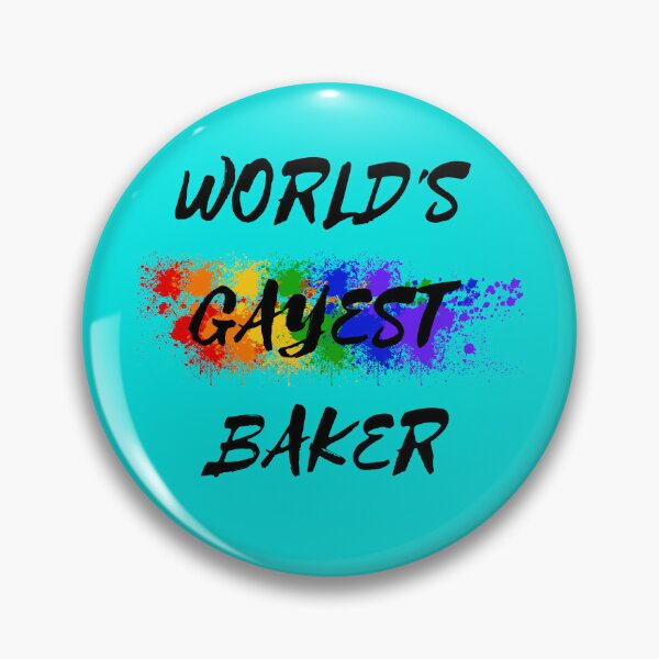 Item preview, World's Gayest Baker For Proud Gay Bakers In Cyan designed and sold by LuckyKermit.