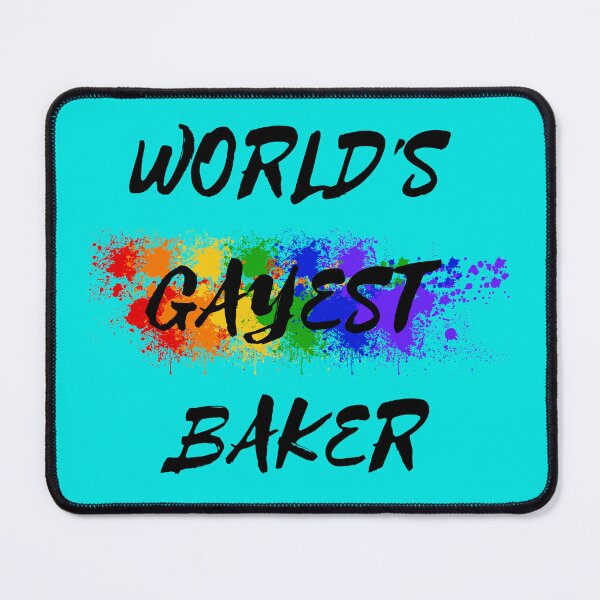 Item preview, World's Gayest Baker For Proud Gay Bakers In Cyan designed and sold by LuckyKermit.