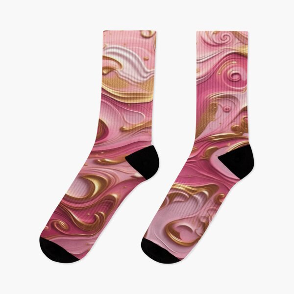 Item preview, Abstract Dark and Light Pink Marble Swirls with Veins of Gold designed and sold by BirdsnStuff.