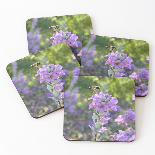 Item preview, Bee pollinating a Texas Ranger flower designed and sold by HendelPics.