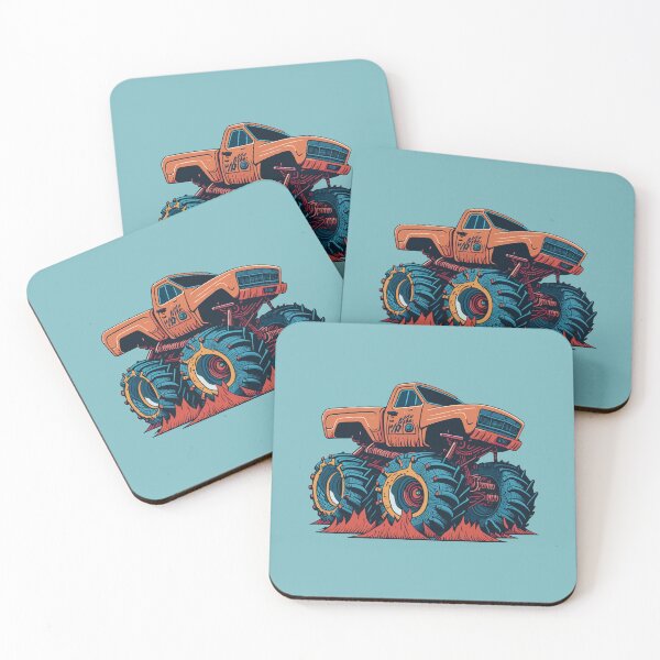 Item preview, Monster truck with big wheelies on a dirt track designed and sold by davidbomel-Art.