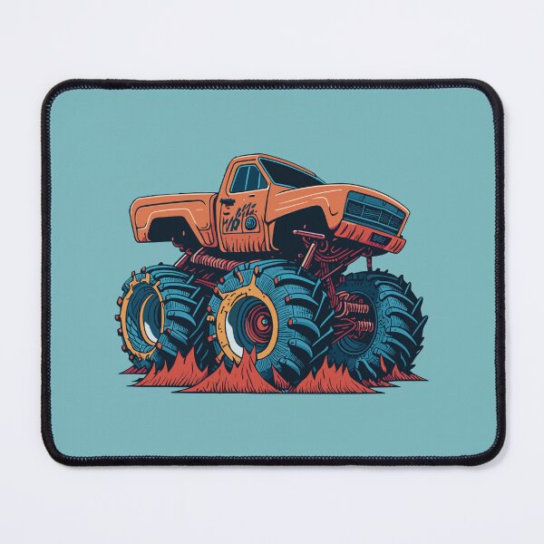 Item preview, Monster truck with big wheelies on a dirt track designed and sold by davidbomel-Art.