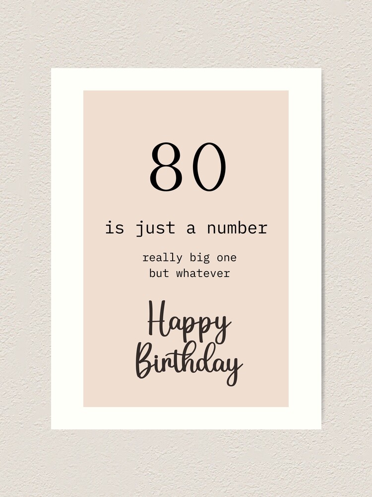 Just A Number 80s Birthday Card Just A Number 80s Birthday Card