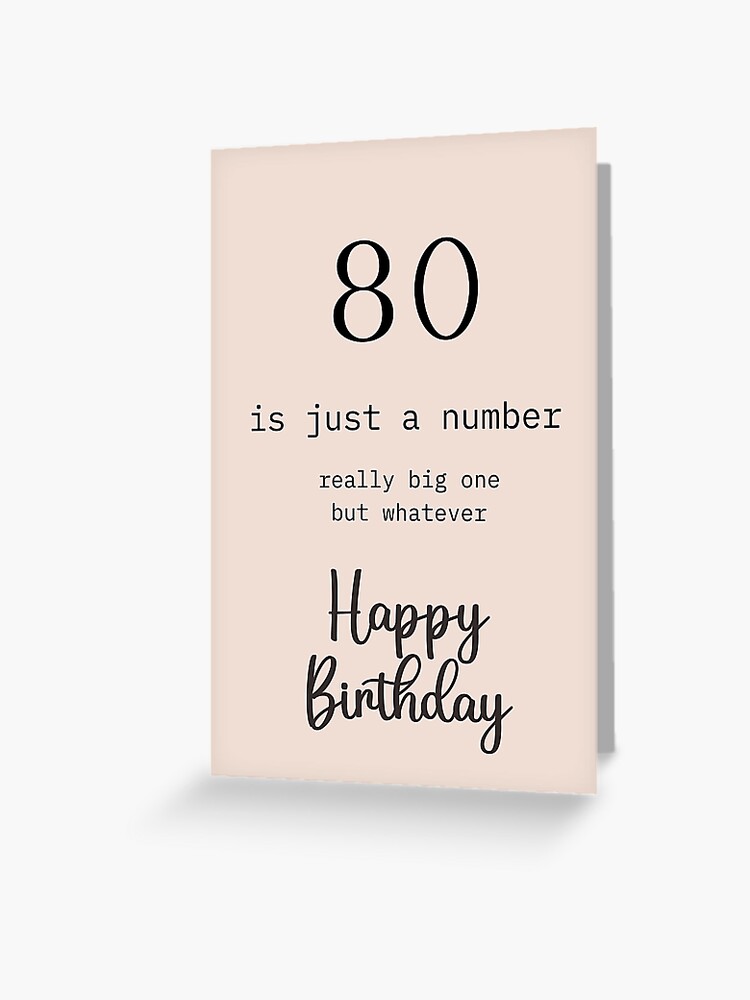 Just A Number 80s Birthday Card Just A Number 80s Birthday Card