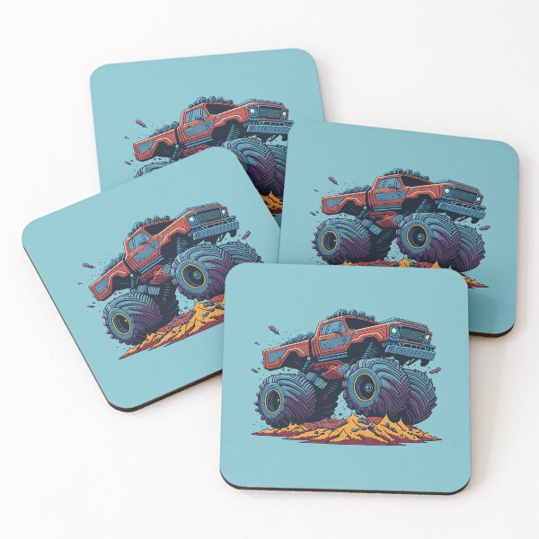 Item preview, Monster truck with big wheelies on a dirt track designed and sold by davidbomel-Art.