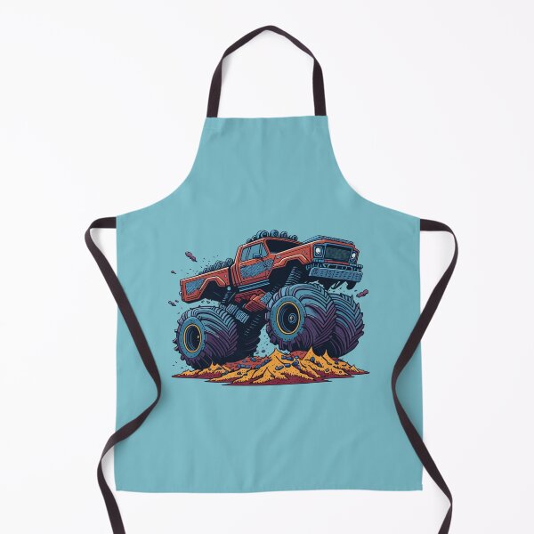 Artikelvorschau, Monstertruck mit großen Wheelies auf einer unbefestigten Strecke entworfen und verkauft von davidbomel-Art.