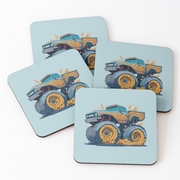 Item preview, Monster truck with big wheelies on a dirt track designed and sold by davidbomel-Art.