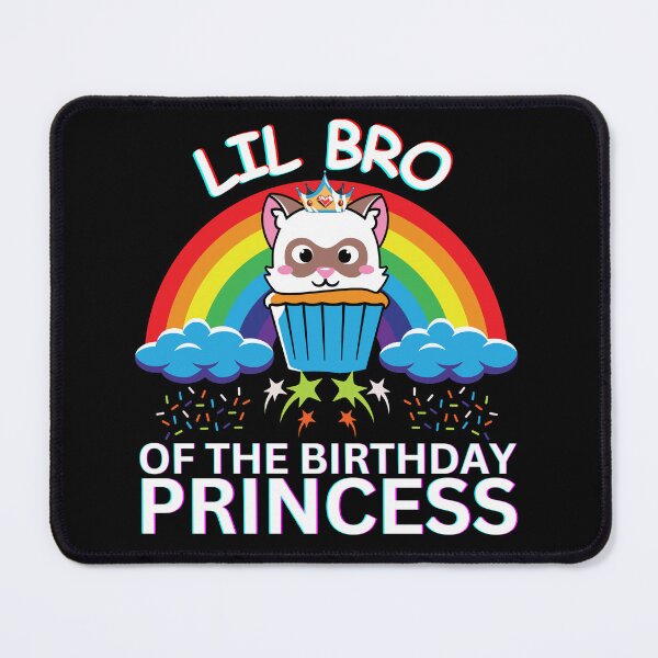 Item preview, Lil Bro Of The Birthday Princess :Cute Cupcake Cat Wearing Crown with rainbow and cloud in background gift for all family members designed and sold by MotivaChic.
