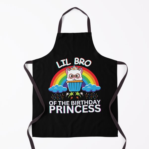 Item preview, Lil Bro Of The Birthday Princess :Cute Cupcake Cat Wearing Crown with rainbow and cloud in background gift for all family members designed and sold by MotivaChic.