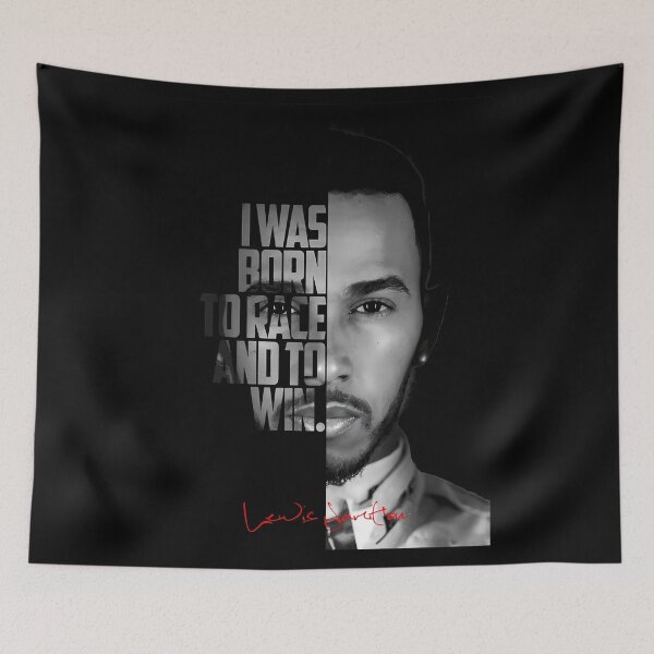 Item preview, Black and white Lewis Hamilton motivational quote. designed and sold by LavaAryana.