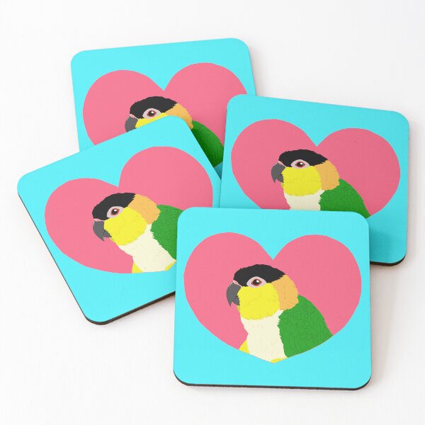 Item preview, Black Headed Caique in heart designed and sold by TiffinByLK.