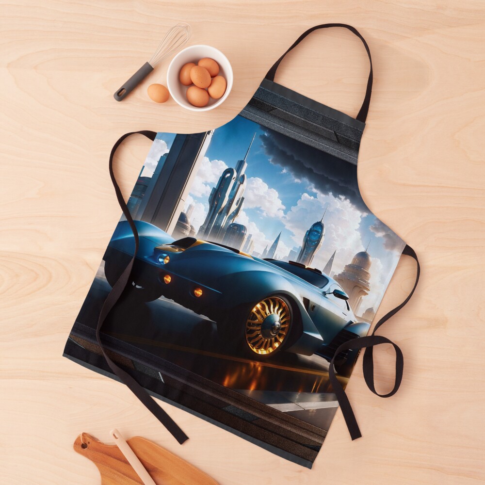 Trimark AS459 All Terrain Sports Coupe Alluring Fantasy AI Concept Art by Xzendor7 Decorative Apron
