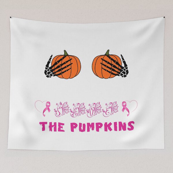 Item preview, Save The Pumpkins Pink Ribbon | Whimsical Autumn and Halloween Delights Collection, breast cancer awareness  designed and sold by Ali Doodles.