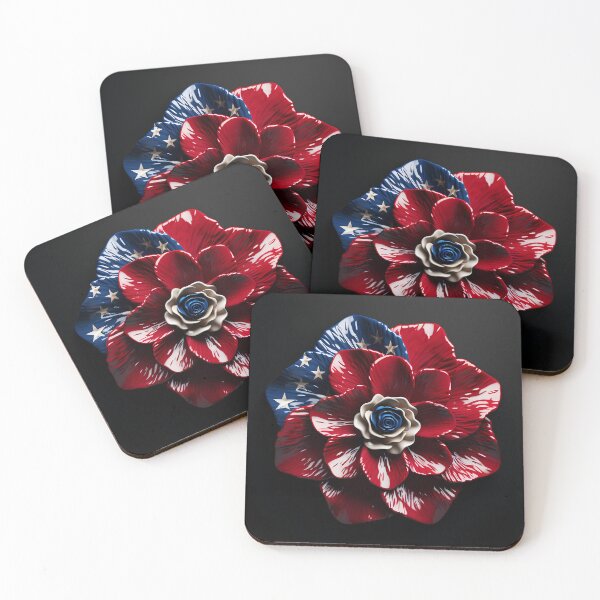 Item preview, American flag flower overlay print designed and sold by dcrc.