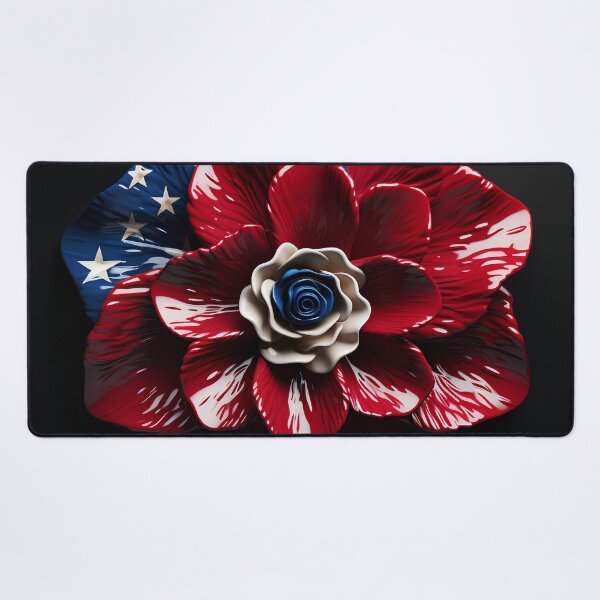 Item preview, American flag flower overlay print designed and sold by dcrc.