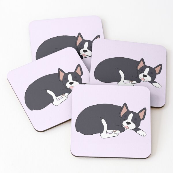 Item preview, Cute sleeping boston terrier dog illustration  designed and sold by Yaragold.