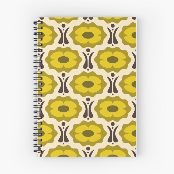 Item preview, KF 0139 C - Vintage Retro Dahlia 70s Floral Pattern in Olive Green designed and sold by KhakiFinch.
