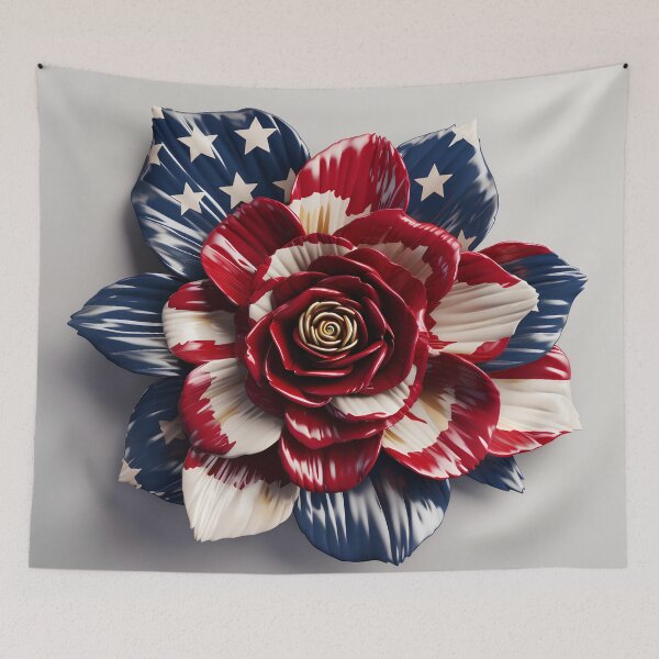 Item preview, American flag flower overlay print designed and sold by dcrc.