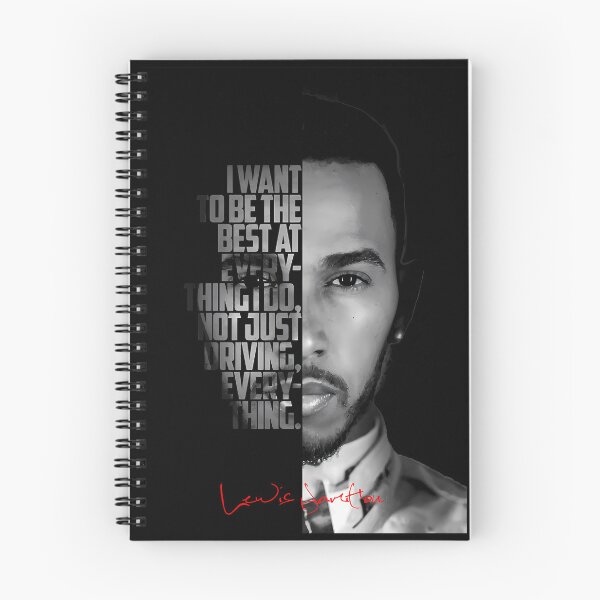 Aperçu de l'œuvre Citation de motivation de Lewis Hamilton en noir et blanc. créée et vendue par LavaAryana.