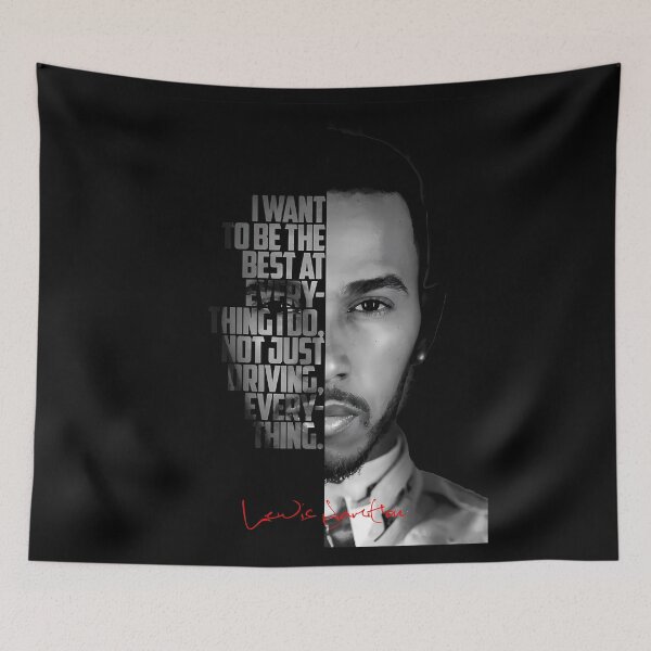 Item preview, Black and white Lewis Hamilton motivational quote. designed and sold by LavaAryana.
