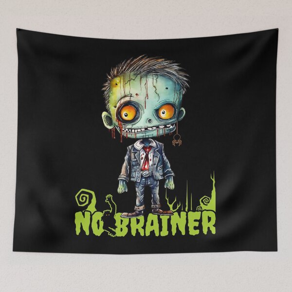 Item preview, No Brainer Zombie Boy - Halloween Zombie Gift designed and sold by InkyGenies.