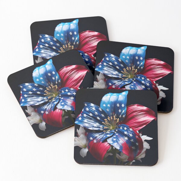 Item preview, american flag flower overlay print designed and sold by dcrc.