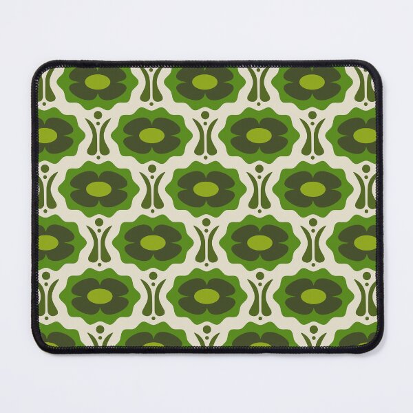 Item preview, KF 0139 F - Vintage Retro Dahlia 70s Floral Pattern in Green designed and sold by KhakiFinch.