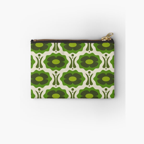 Item preview, KF 0139 F - Vintage Retro Dahlia 70s Floral Pattern in Green designed and sold by KhakiFinch.