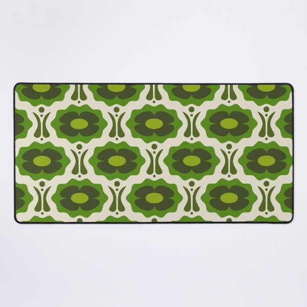 Item preview, KF 0139 F - Vintage Retro Dahlia 70s Floral Pattern in Green designed and sold by KhakiFinch.