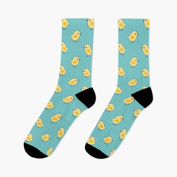 Item preview, Busy Chicks Pattern - Yellow on Aqua Blue designed and sold by Daisy Beatrice.