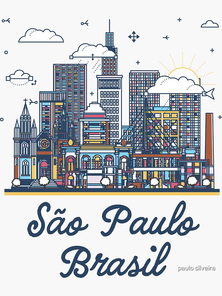 Sao Paulo Brazil Brasil Brazilian City Art Sticker Stickers 