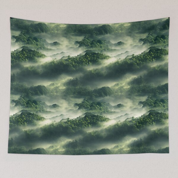 Item preview, Green forest - rainforest in the fog designed and sold by Jackflash2023.