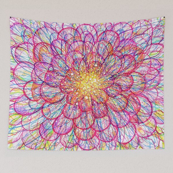 Item preview, Flower Power - floral design, mixed media drawing designed and sold by Cybermariko.