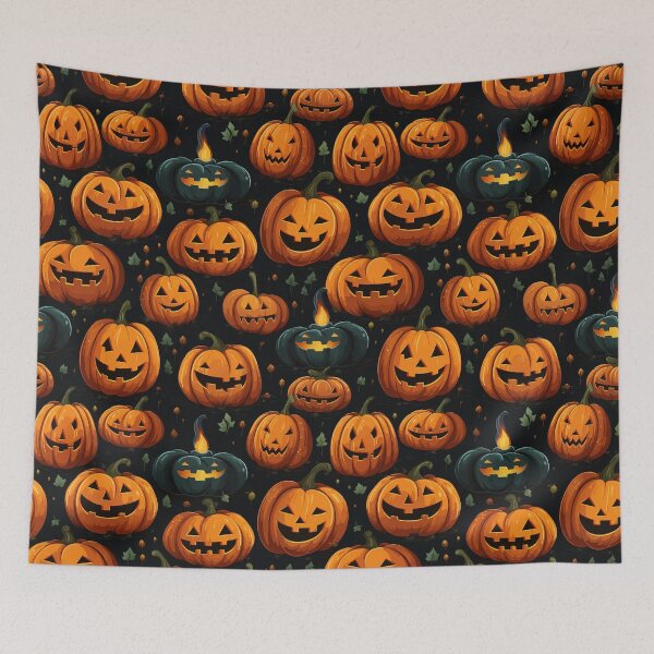 Item preview, Halloween Pumpkins with Spooky Faces designed and sold by Blue-Banana.